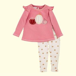 Mud Pie Baby Girls PUMPKIN PATCH Tunic and Legging Set